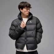 Nike Jordan Brooklyn Mens Therma-FIT Puffer Jacket - Black - Polyester
