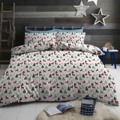 Flanelasta posteljnina RED DEERS AND TREES bela Dimenzije posteljnine: 2 kom 70 x 90 cm | 200 x 220 cm