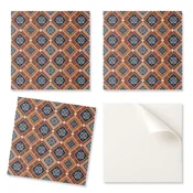 shumee Komplet vinilnih talnih ploščic geometrijskih oblik v rjavi in beli barvi 9x30x30 cm