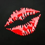DE naklejka ecoprint 3D soft touch kiss czerwone