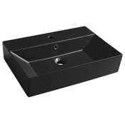 SISTEMA Keramični umivalnik 60x42cm, črna mat - Črna - 60x42 cm - Isvea - 24 - Keramika - Pravokotnik - 600 - 133 - 420 - 14