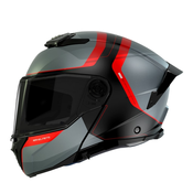 Vyklápecí helma na motorku MT ATOM 2 SV EMALLA B15 matná šedo-cerno-cervená