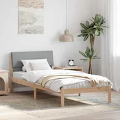 Okvir kreveta s uzglavljem Smeda i svijetlo siva 90 x 200 cm