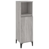 Kupaonski ormaric sivi hrast 30x30x100 cm konstruirano drvo
