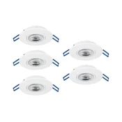 Eglo 300185 - KOMPLET 5x LED vgradnih stropnih svetilk GEDREZ LED/4,9W/230V premer 9 cm bela
