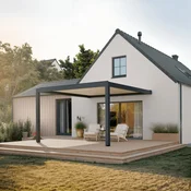Bioklimatska pergola Ancora Stenska, 4 x 4 m, Antracit-bela, Električni