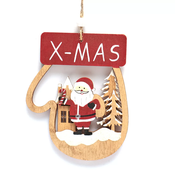 Drveni ukras Djed Božicnjak i Snjegovic