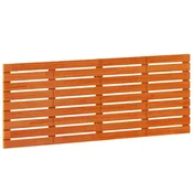 Vidaxl Stensko posteljno vzglavje rjavo 166x3x63 cm trdna borovina