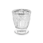 PartyDeco Stekleni srebrni svečnik 8cm