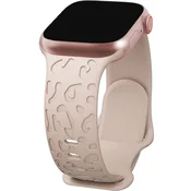 GS Silikonski pašček za Apple Watch 1/2/3/4/5/6/7/8/9/10/11/SE 38/40/41/42 mm, leopardji vzorec, roza