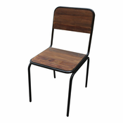 Smeđa blagovaonska stolica od masivne jele Industrial – Antic Line