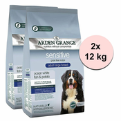 ARDEN GRANGE Sensitive Adult Large Breed Ocean White Fish & Potato 2 x 12 kg