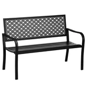 SONNENH Vrtni stol, 127 x 63 x 83 cm, jeklo, črna, naslonjalo, za vrt ali teraso