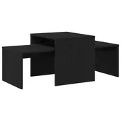 vidaXL vidaXL Nabor miz Črna Oreh 100x48x40 cm Umetni les, (22056163)