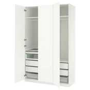 PAX/TYSSEDAL Garderobni sestav, bela/bela, 150x60x236 cm