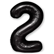 Rojstnodnevni balon številka 2, črn, 100 cm