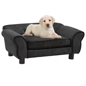 Greatstore Pasji kavč temno siv 72x45x30 cm iz pliša