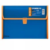 Mapa harmonika A4 s 12 pregrada, s kopcom, Foldermate Pop Gear Plus art. 11038, plava