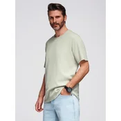 Ombre Mens waffle-textured T-shirt with round neckline - pistachio