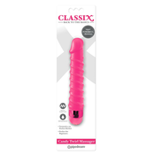 Classic Candy Twirl - vibrirajuci umjetni penis u obliku spirale (pink)
