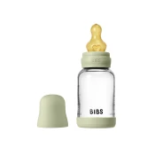 BIBS - Otroška steklena steklenička 120 ml, lateks - Sage (počasni pretok)