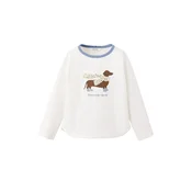 MANGO KIDS Majica PERRO golobje modra/rjava/bela/volneno bela