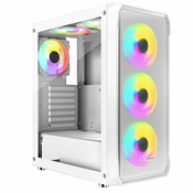 Ohišje BIT FORCE SWAN ARGB-4, MIDI, ATX, RGB, belo, window, bez napajalnika