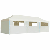 Sklopivi šator za zabave s 8 bočnih zidova 870x291x315 cm krem