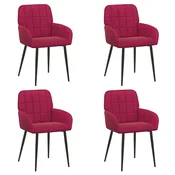 vidaXL vidaXL Jedilni stoli 4 pcs Žamet Vinorodna rdeča 57 x 50 x 85 cm, (5000296743)