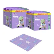 Violeta Pelene Air Dry, Maxi 4, Monthly, 8-14 kg,2x180 komada+ Podloga za igru, Ljubicasta
