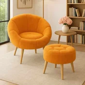 ATELIER DEL SOFA Fotelja i tabure Lida Orange