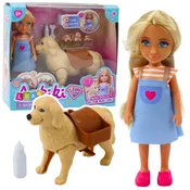 slomart Mini lutka LEAN TOYS Ankiki s psičkom in mladiči, 13 cm