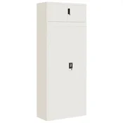 Vidaxl Arhivska omara bela 90x40x220 cm jeklo