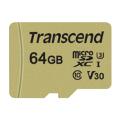 Transcend microSDXC 500S 64GB Class 10 UHS-I U3 V30 + Adapter