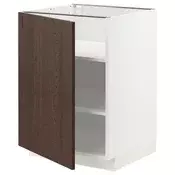 METOD Podni element s policama, bela/Sinarp smeda, 60x60 cm