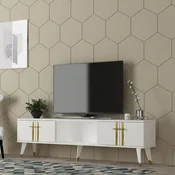Hanah home TV komoda Asel bijelo-zlatna
