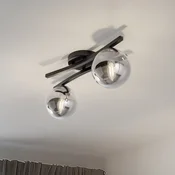 EMIBIG LIGHTING Stropna svetilka Opus, dolžina 60 cm, dimno siva/črna, 2-svetlobna. - Dnevna soba/jedilnica - Sodobni - dimno siva, črna - Kovina
