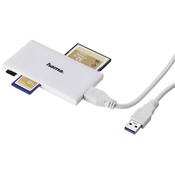 HAMA Slim USB 3.0 Superspeed multi čitač kartice bijela
