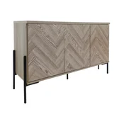 Omarica Denton 1522 (Hrast) Hrast, Črna, 75x130x38cm, Iverna plošča, MDF plošča