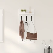 Vješalica za kapute na zidu s policom Bijelo 40 x 10 x 90 cm
