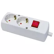 shumee Prenosna dvojna vtičnica 2x230V Schuko s stikalom