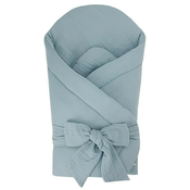 EKO Muslin previjalec s kokosovim odstranljivim vložkom in pentljo Blue 75x75 cm