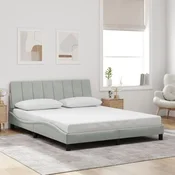 shumee vidaXL Posteljni okvir brez vzmetnice svetlo siv 160x200 cm žamet