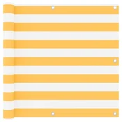 Vidaxl Balkonsko platno belo in rumeno 90x600 cm oksford blago