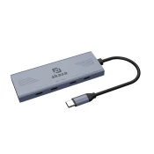 AKASA 10Gbps USB Type-C 4 Port Hub sivo