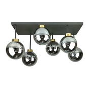 Plafonski luster DEA 6xE14/60W/230V crna/zlatna/zadimljena crna