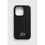 LACOSTE MAGSAFE maska za iPhone 15 Pro WOVEN LOGO BLACK
