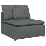 Vidaxl Modularni kavč z blazinami temno siv 100 cm