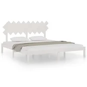 Vidaxl Posteljni okvir bel 180x200 cm trden les