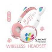 Andowl LED Brezžične Slušalke z mačjimi ušesi Cat Ears, belo - roza